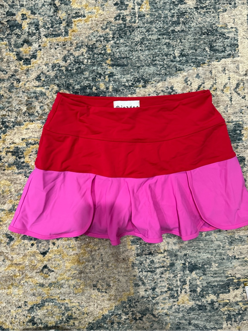 Jerdog Two-Tone Pink & Red Athletic Skirt